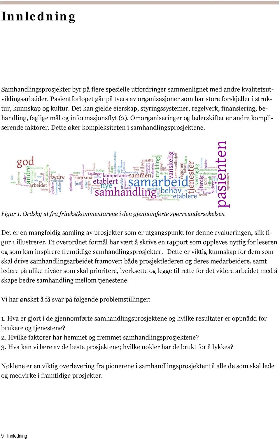 Det kan gjelde eierskap, styringssystemer, regelverk, finansiering, behandling, faglige mål g infrmasjnsflyt (2). Omrganiseringer g lederskifter er andre kmpliserende faktrer.