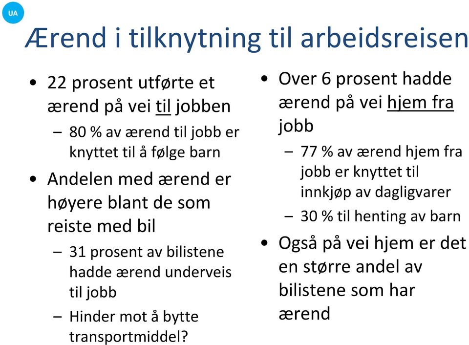 jobb Hinder mot å bytte transportmiddel?