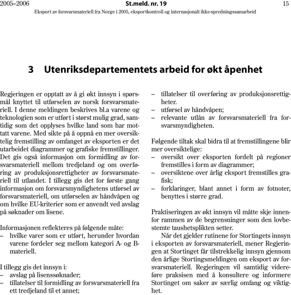 Med sikte på å oppnå en mer oversiktelig fremstilling av omfanget av eksporten er det utarbeidet diagrammer og grafiske fremstillinger.