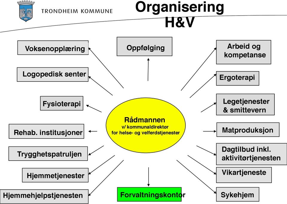 institusjoner Trygghetspatruljen Hjemmetjenester Rådmannen v/ kommunaldirektør for helse-