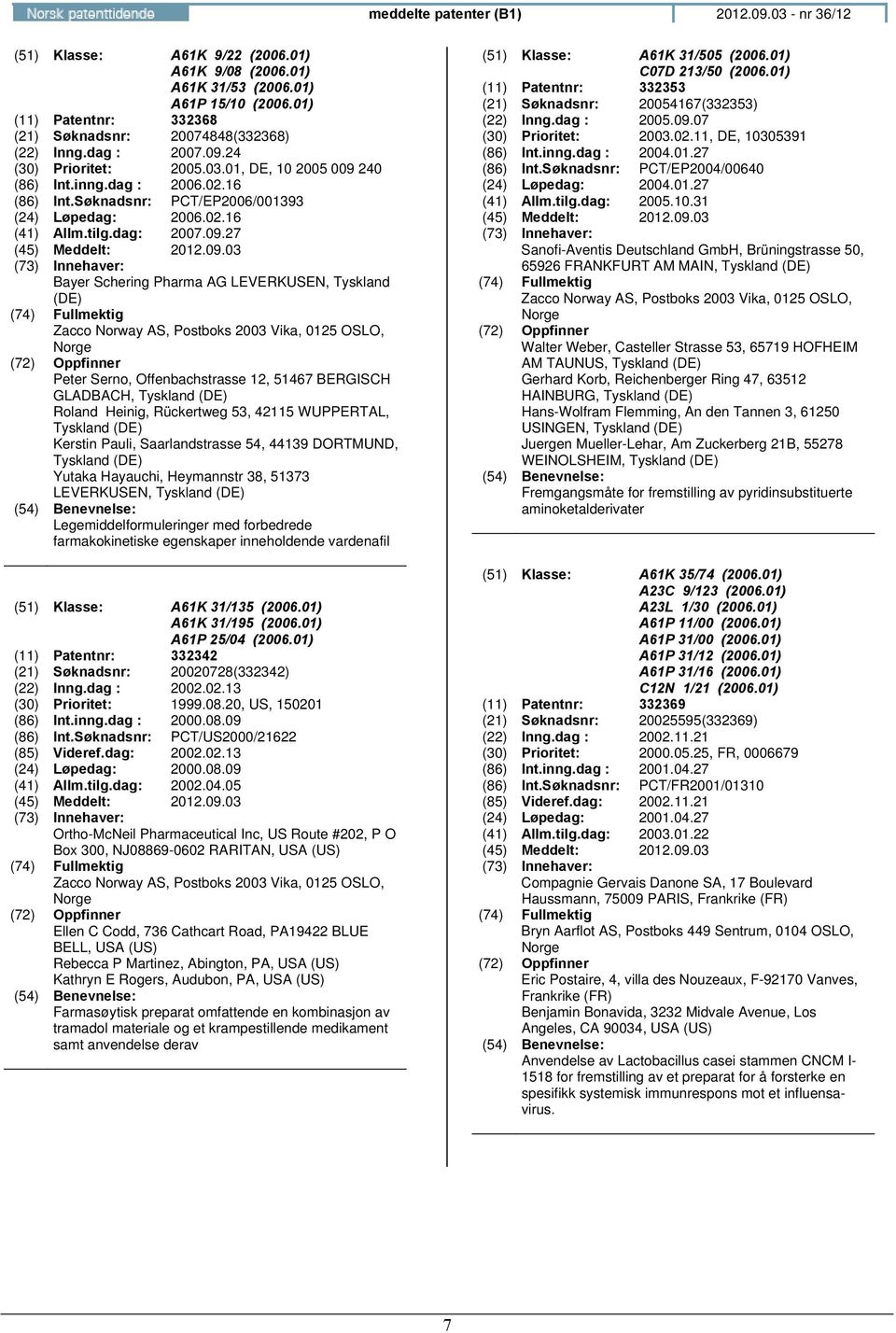 Søknadsnr: PCT/EP2006/001393 (24) Løpedag: 2006.02.16 (41) Allm.tilg.dag: 2007.09.