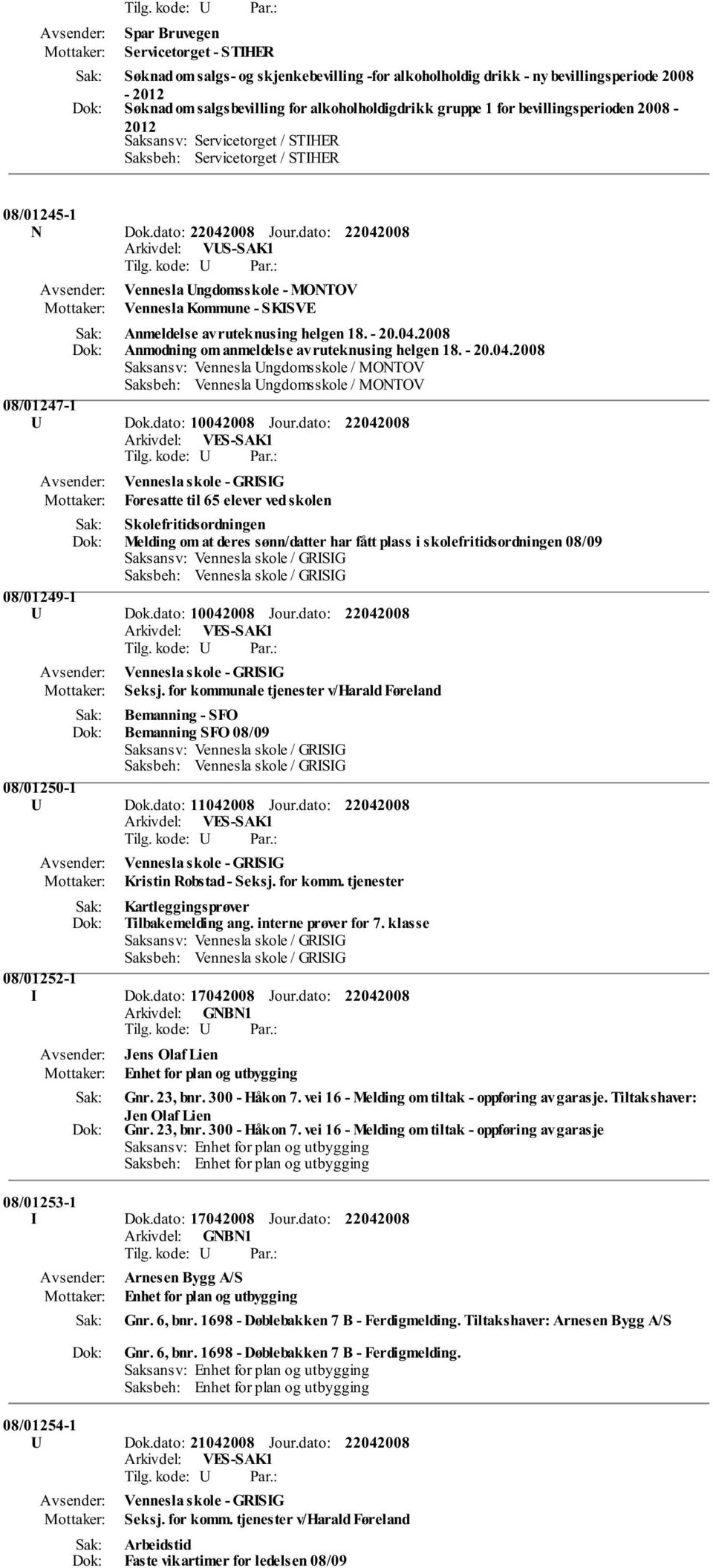 bevillingsperioden 2008-2012 Saksansv: Servicetorget / STIHER Saksbeh: Servicetorget / STIHER 08/01245-1 N Dok.dato: Jour.