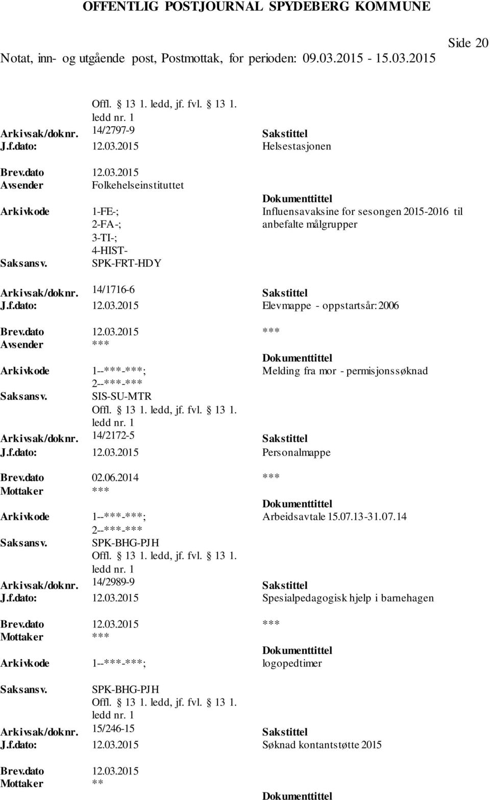 14/1716-6 Sakstittel J.f.dato: 12.03.2015 Elevmappe - oppstartsår: 2006 Brev.dato 12.03.2015 *** Melding fra mor - permisjonssøknad SIS-SU-MTR Arkivsak/doknr. 14/2172-5 Sakstittel Brev.