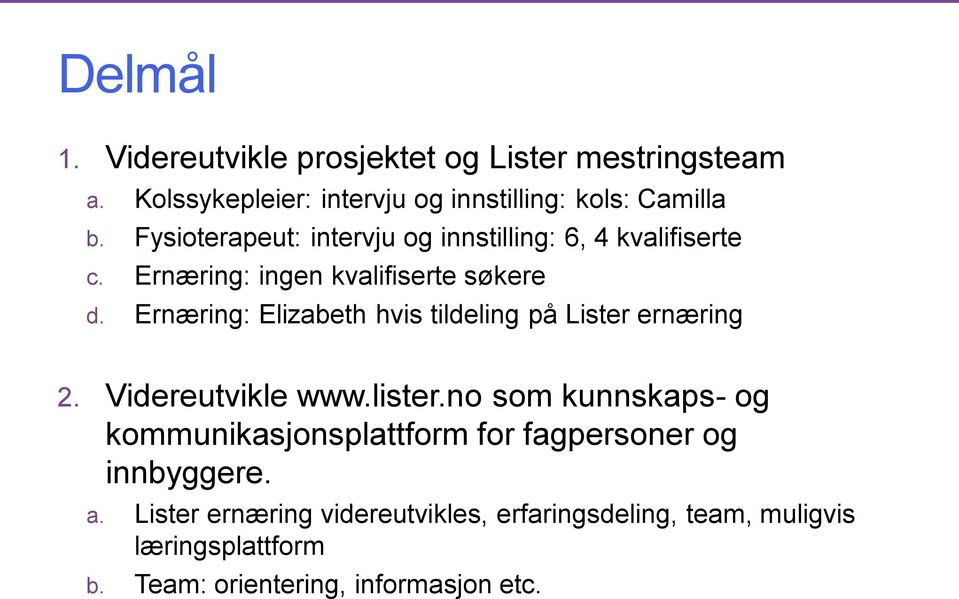 Ernæring: Elizabeth hvis tildeling på Lister ernæring 2. Videreutvikle www.lister.