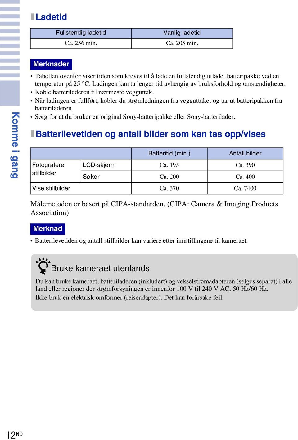 Ladingen kan ta lenger tid avhengig av bruksforhold og omstendigheter. Koble batteriladeren til nærmeste vegguttak.