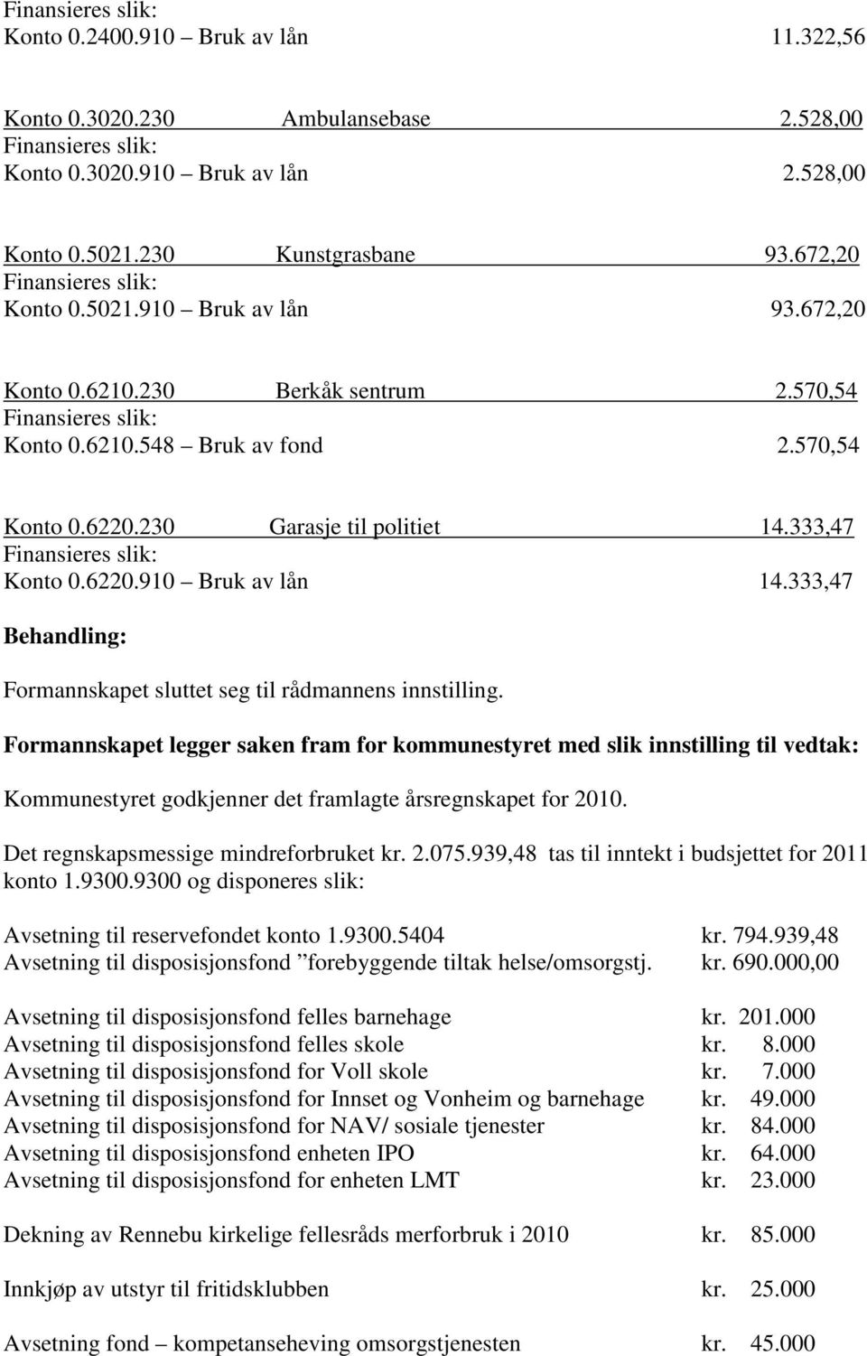 333,47 Formannskapet sluttet seg til rådmannens innstilling.