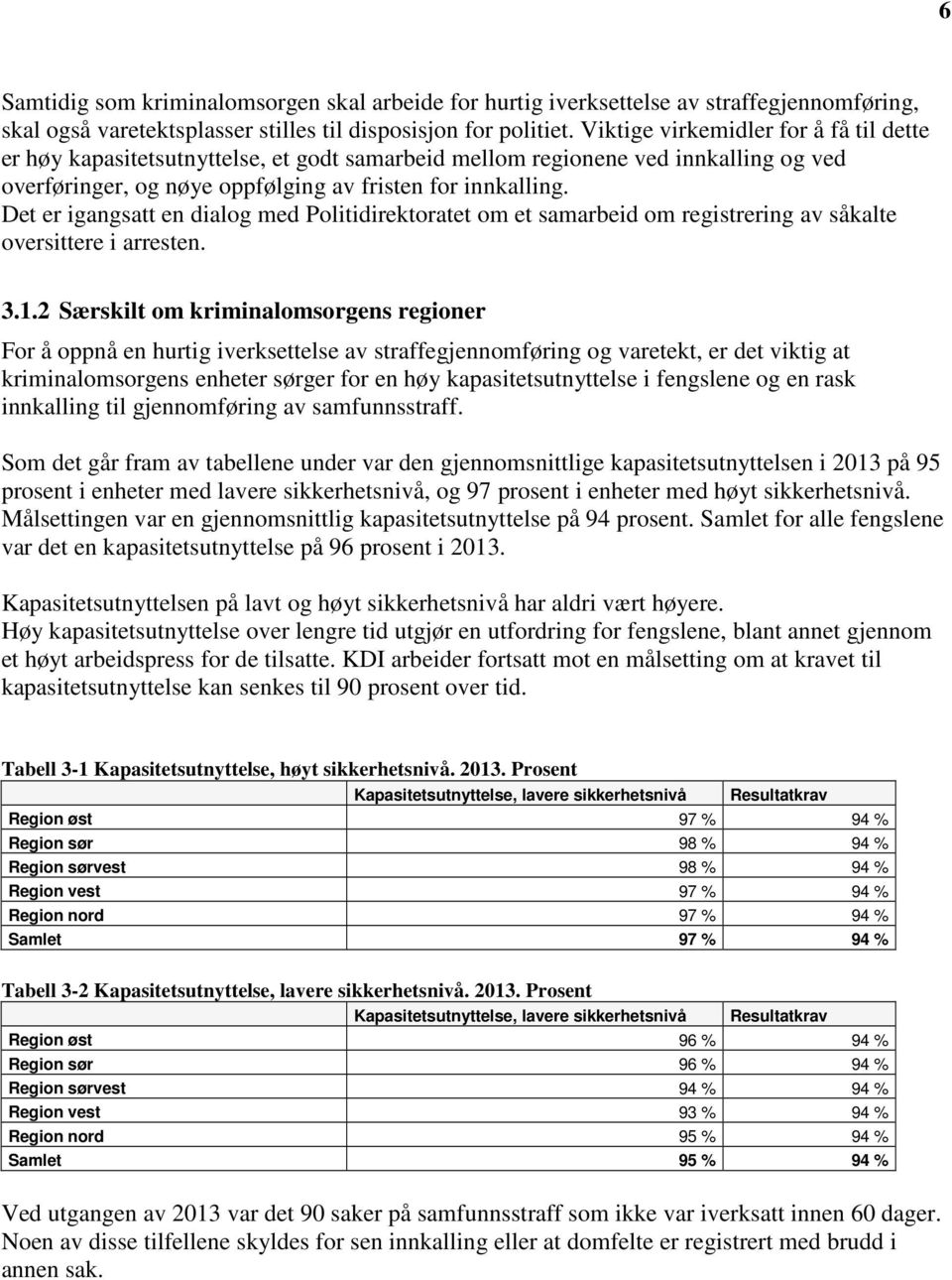 Det er igangsatt en dialog med Politidirektoratet om et samarbeid om registrering av såkalte oversittere i arresten. 3.1.