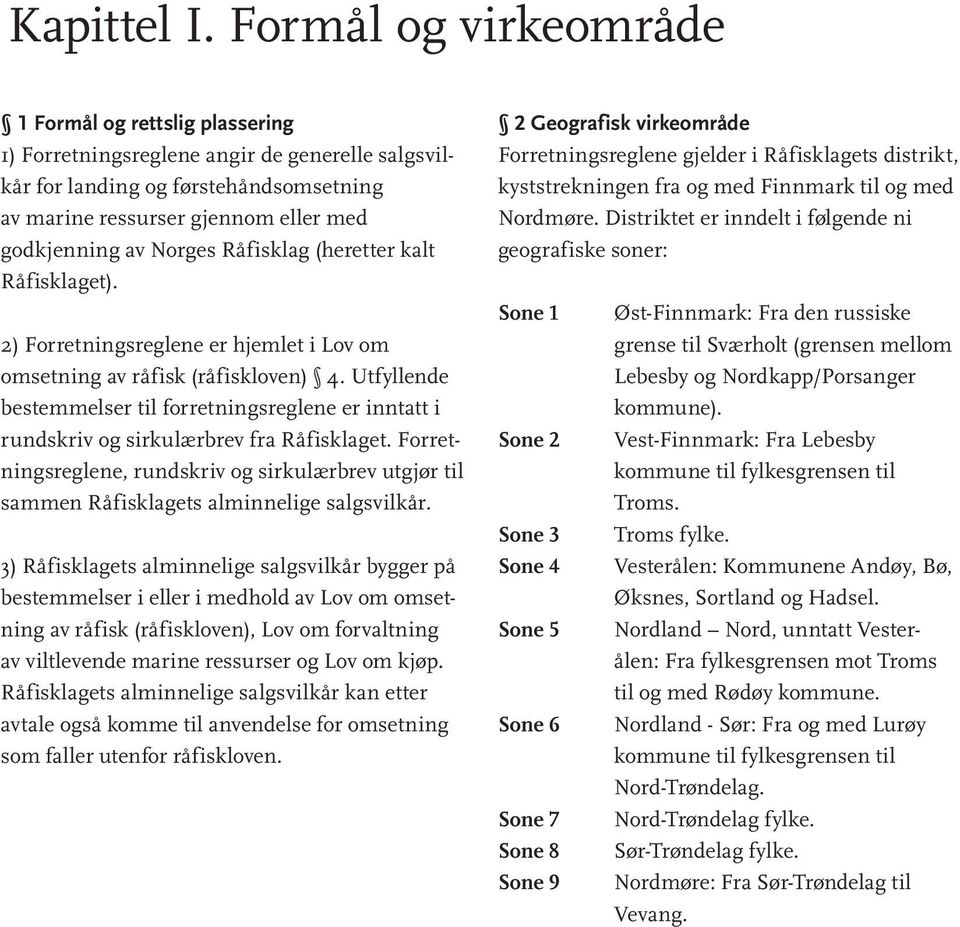 Norges Råfisklag (heretter kalt Råfisklaget). 2) Forretningsreglene er hjemlet i Lov om omsetning av råfisk (råfiskloven) 4.