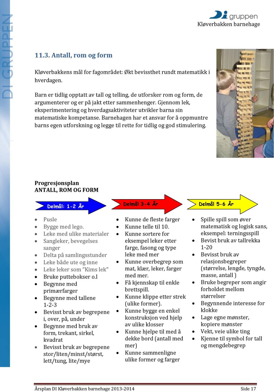 Gjennom lek, eksperimentering og hverdagsaktiviteter utvikler barna sin matematiske kompetanse.