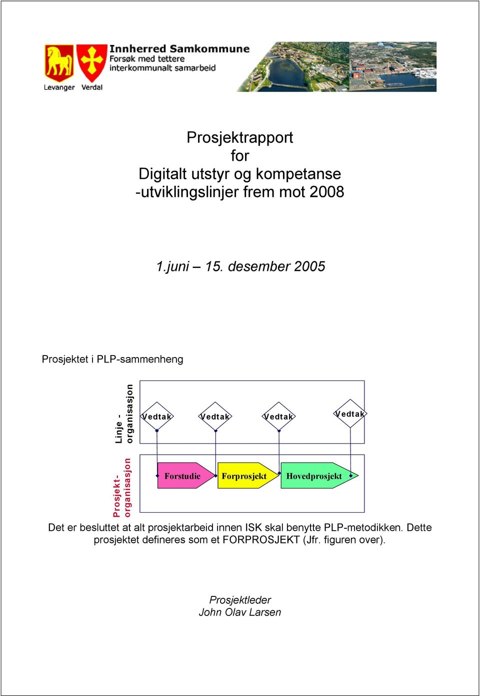 Prosjektorganisasjon Forstudie Forprosjekt Hovedprosjekt Det er besluttet at alt prosjektarbeid innen