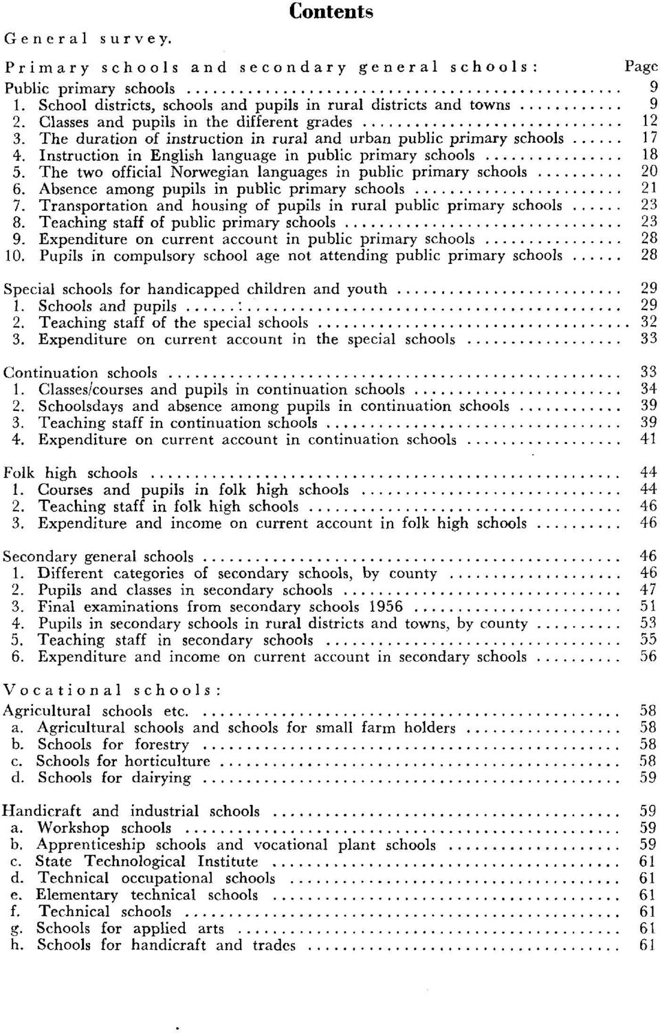 The two official Norwegian languages in public primary schools 0. Absence among pupils in public primary schools. Transportation and housing of pupils in rural public primary schools.