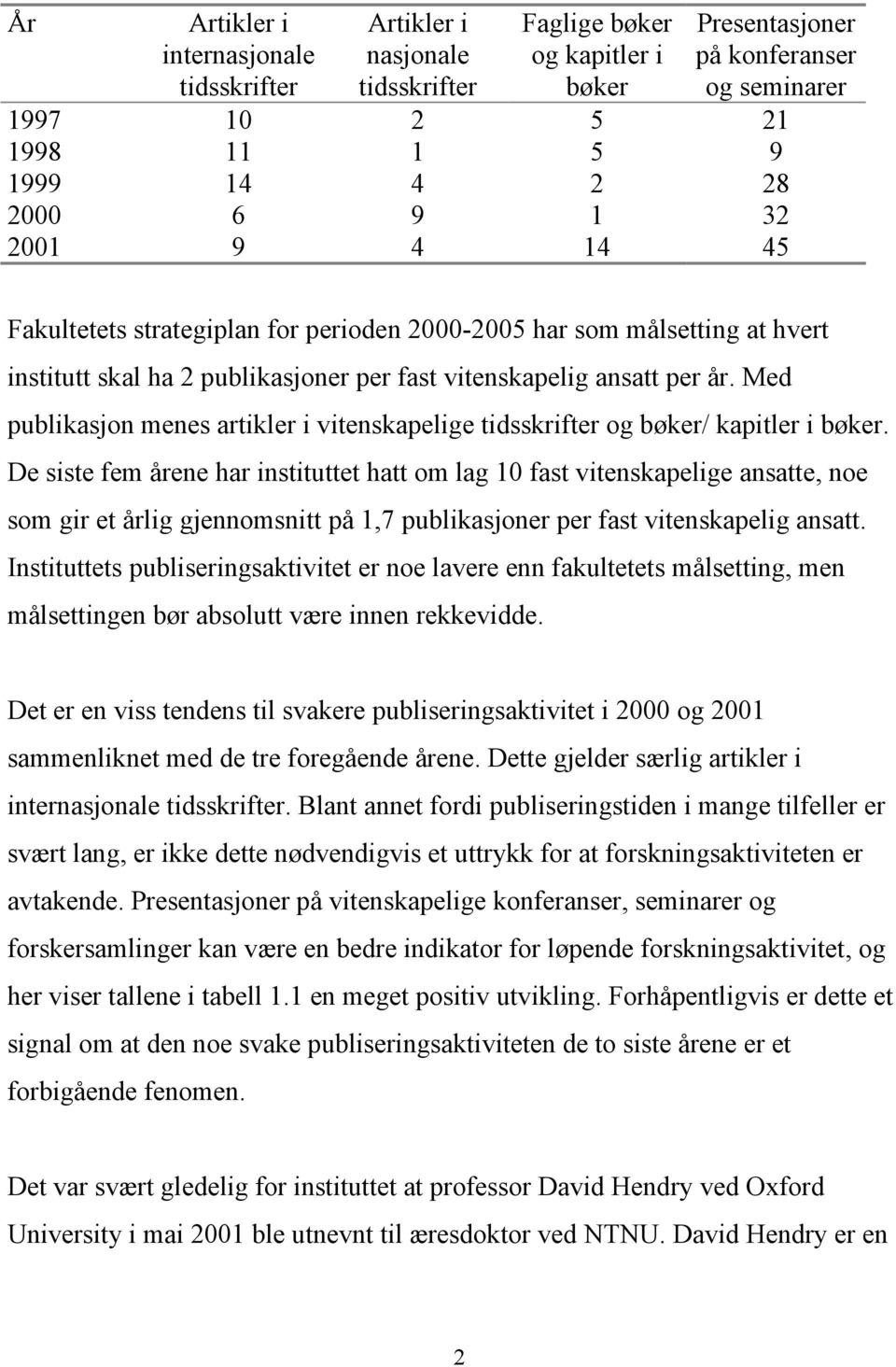 Med publikasjon menes artikler i vitenskapelige tidsskrifter og bøker/ kapitler i bøker.