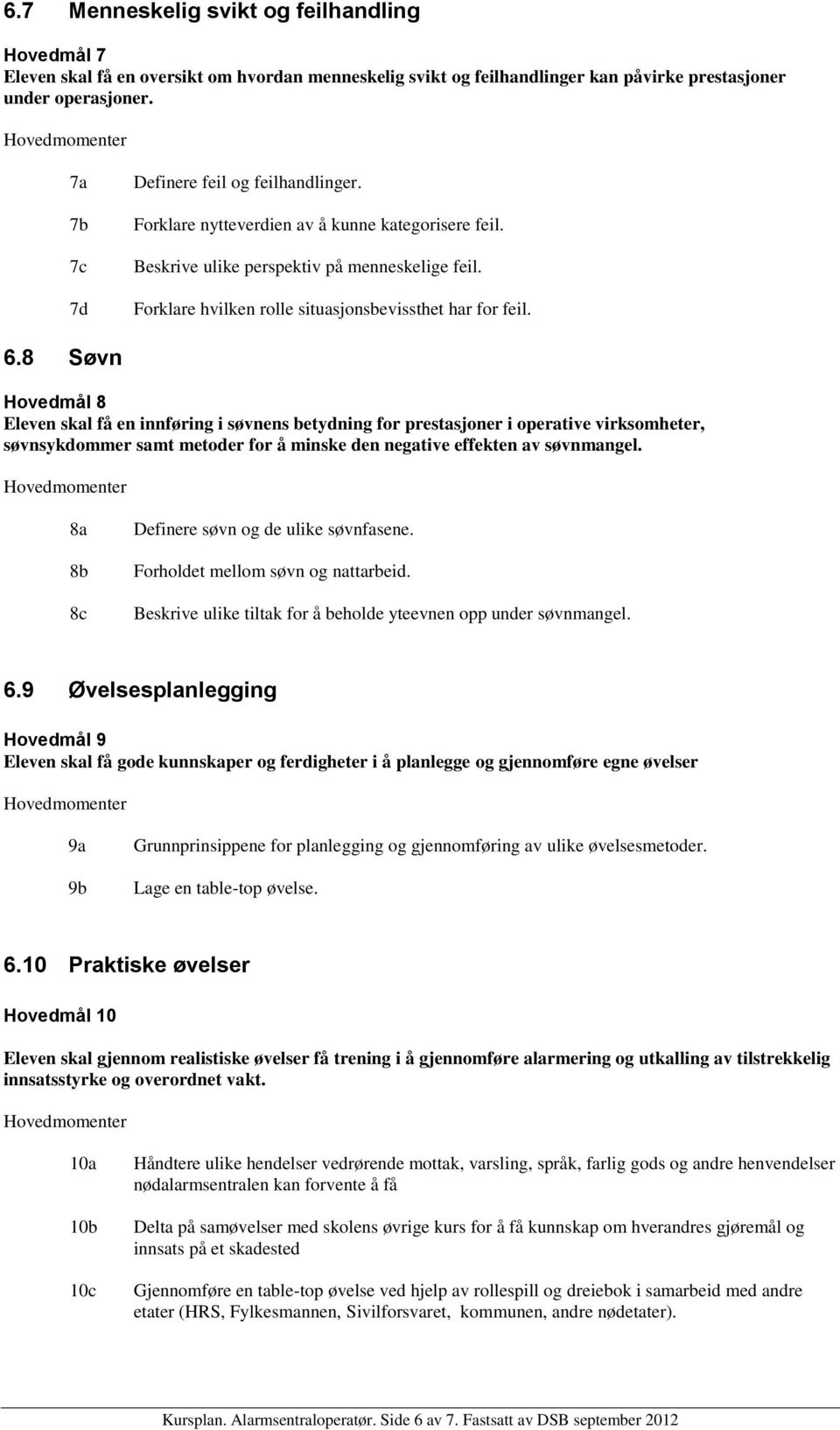 Forklare hvilken rolle situasjonsbevissthet har for feil. 6.