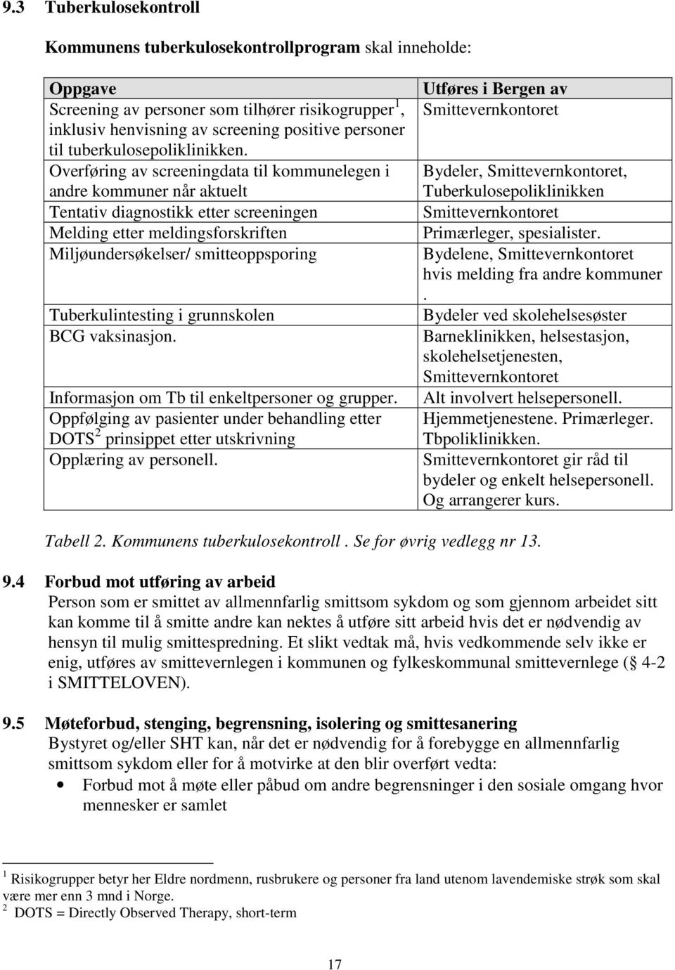 Overføring av screeningdata til kommunelegen i andre kommuner når aktuelt Tentativ diagnostikk etter screeningen Melding etter meldingsforskriften Miljøundersøkelser/ smitteoppsporing