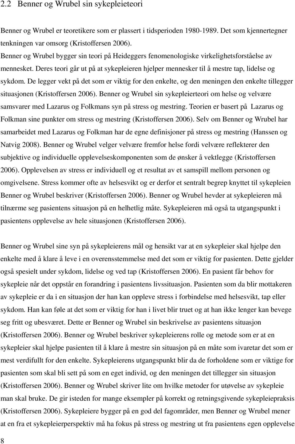 De legger vekt på det som er viktig for den enkelte, og den meningen den enkelte tillegger situasjonen (Kristoffersen 2006).