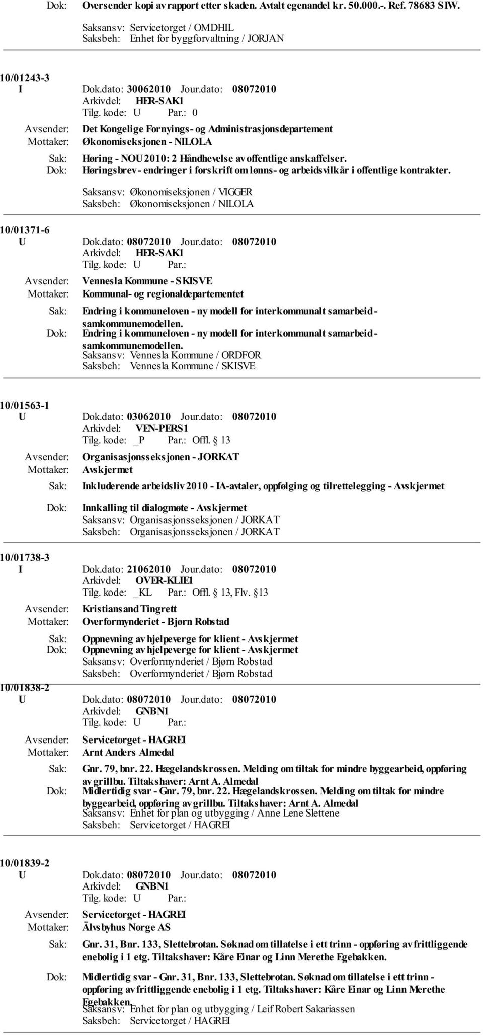 Høringsbrev - endringer i forskrift om lønns- og arbeidsvilkår i offentlige kontrakter. Saksansv: Økonomiseksjonen / VIGGER Saksbeh: Økonomiseksjonen / NILOLA 10/01371-6 U Dok.dato: Jour.