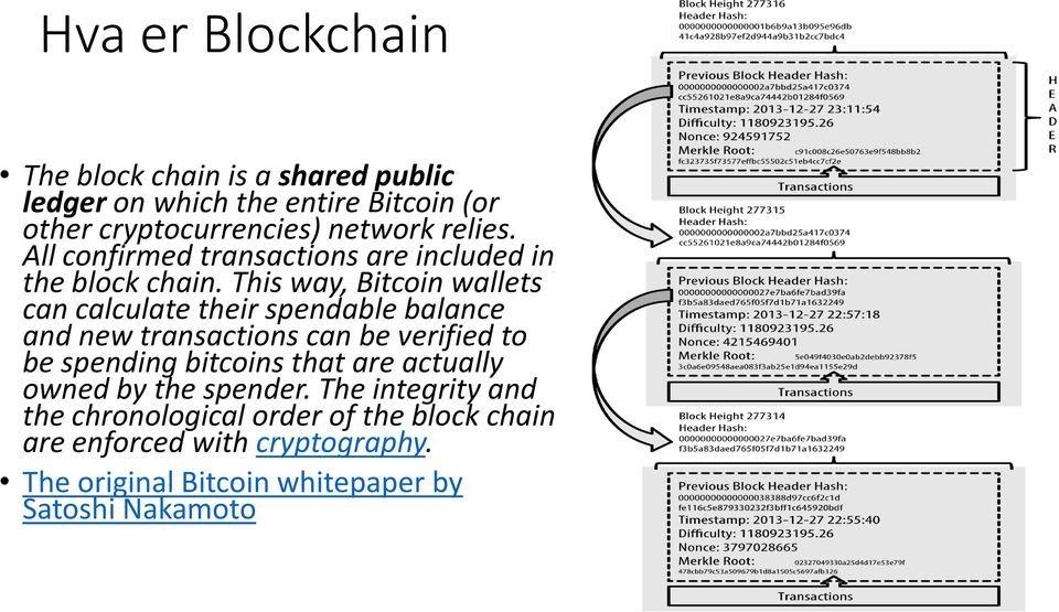 This way, Bitcoin wallets can calculate their spendable balance and new transactions can be verified to be spending bitcoins