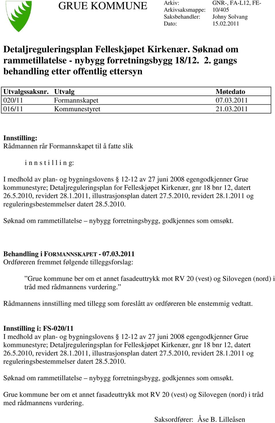 2011 016/11 Kommunestyret 21.03.