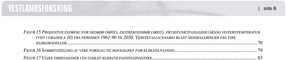 VERSTEFALLSCENARIO BLANT NEDSKALERINGER FRA FIRE KLIMAMODELLER.