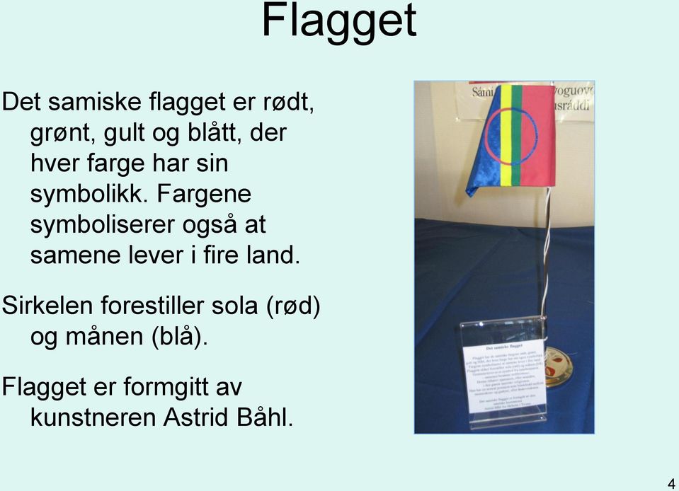 Fargene symboliserer også at samene lever i fire land.