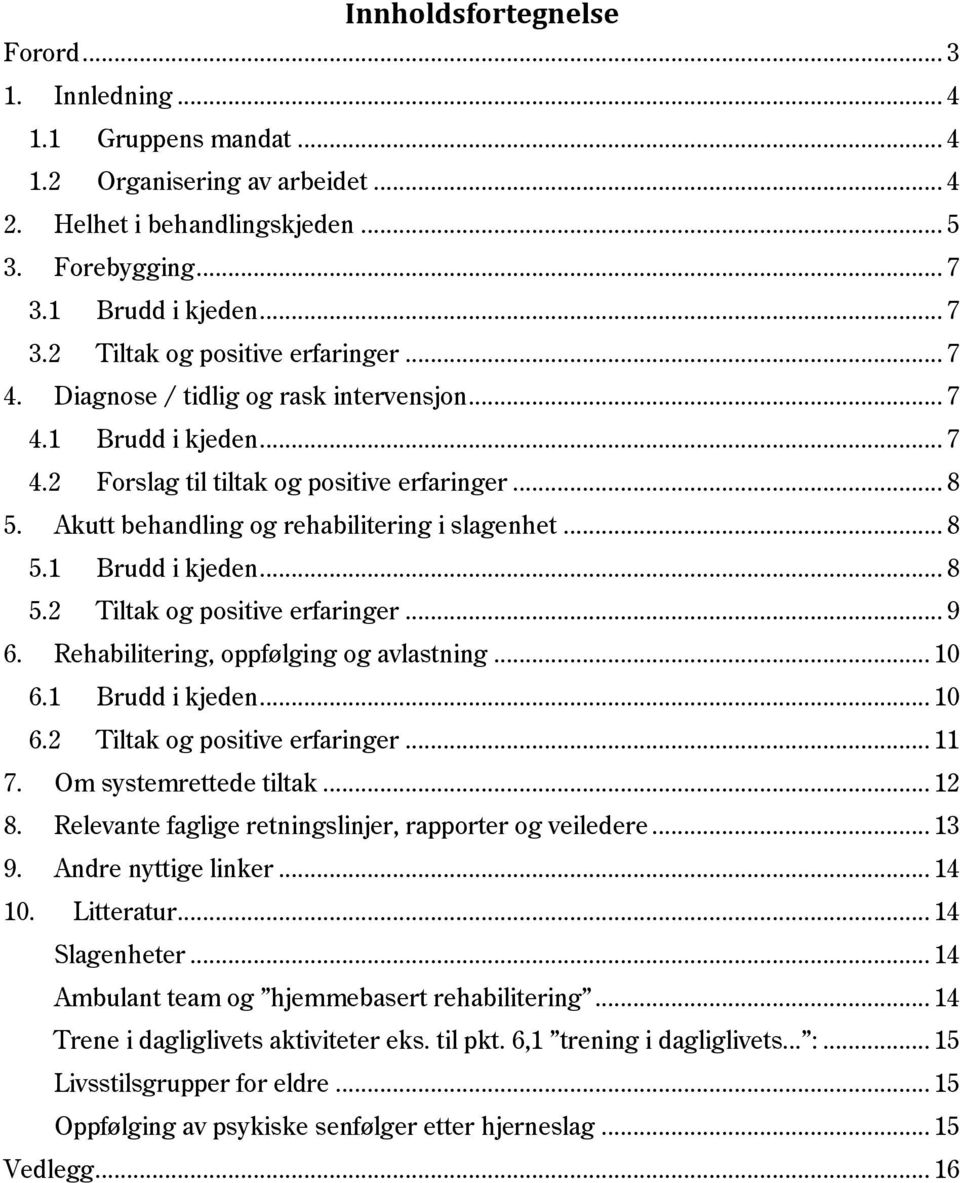 .. 9 6. Rehabilitering, oppfølging og avlastning... 10 6.1 Brudd i kjeden... 10 6.2 Tiltak og positive erfaringer... 11 7. Om systemrettede tiltak... 12 8.