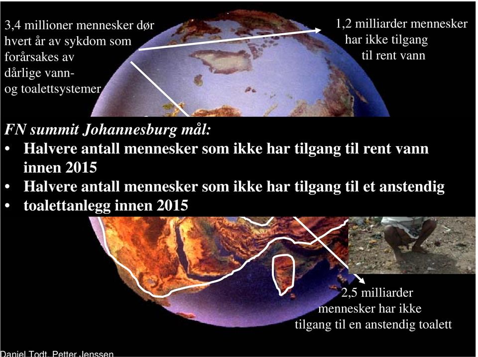 mål: Halvere antall mennesker som ikke har tilgang til rent vann innen 2015 Halvere antall mennesker som ikke har