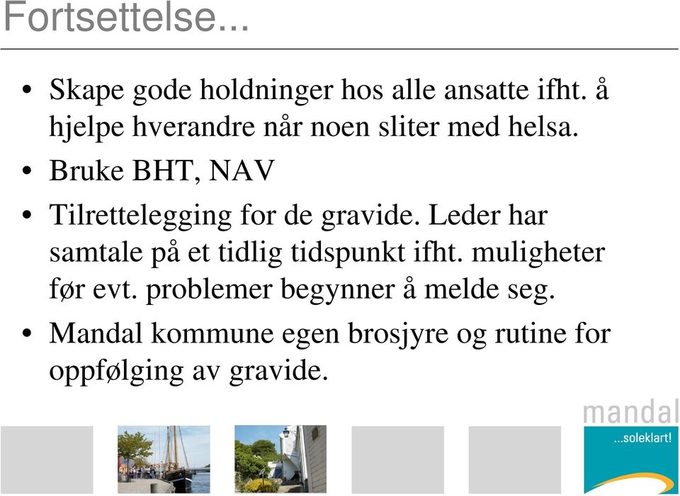 Bruke BHT, NAV Tilrettelegging for de gravide.