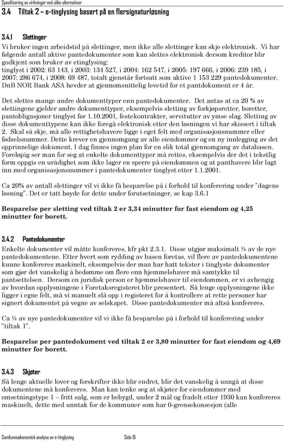 197 666, i 2006: 239 185, i 2007: 286 674, i 2008: 69 487, totalt gjenstår fortsatt som aktive 1 153 229 pantedokumenter.