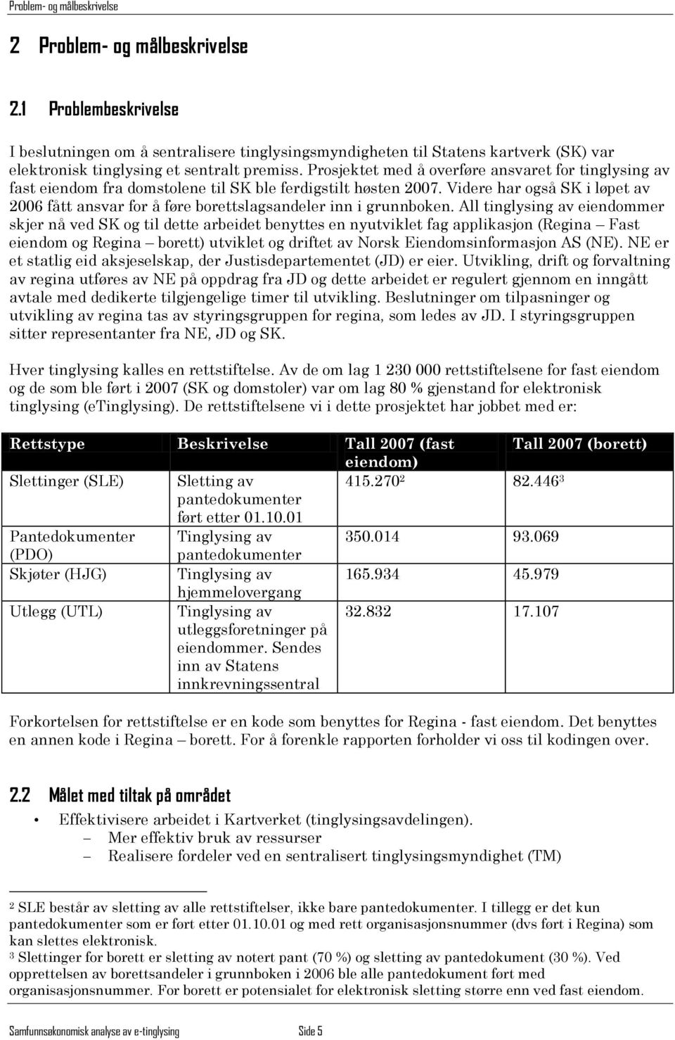 Prosjektet med å overføre ansvaret for tinglysing av fast eiendom fra domstolene til SK ble ferdigstilt høsten 2007.