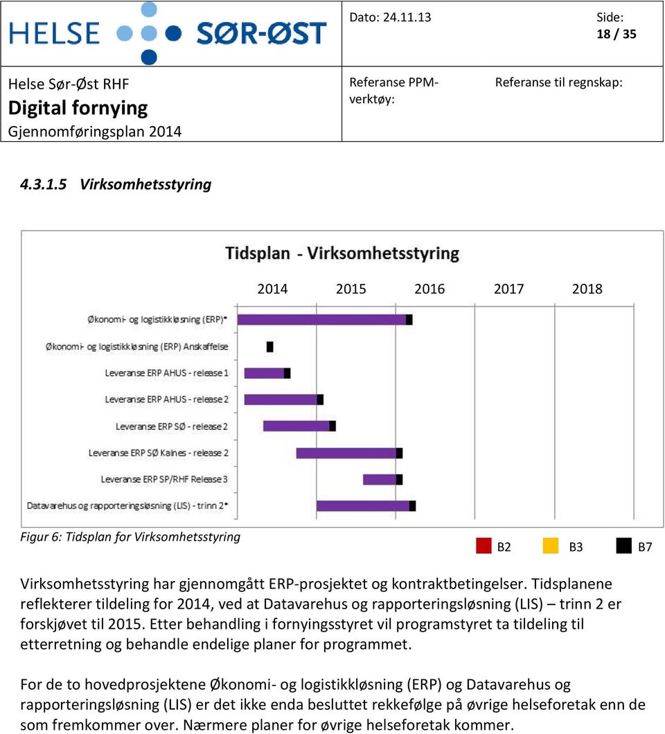 Etter behandling i fornyingsstyret vil programstyret ta tildeling til etterretning og behandle endelige planer for programmet.