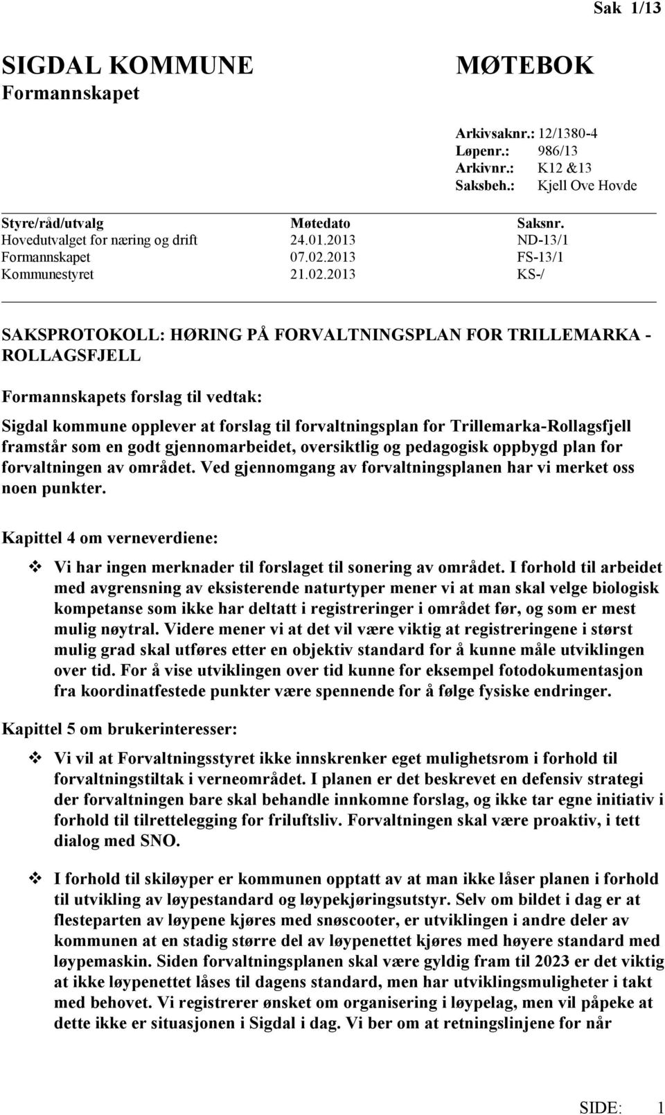 2013 FS-13/1 Kommunestyret 21.02.