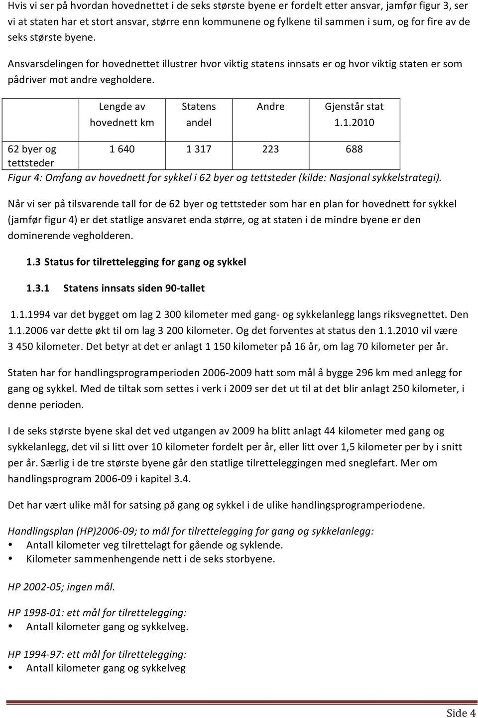 Lengde av hovednett km Statens andel Andre Gjenstår stat 1.