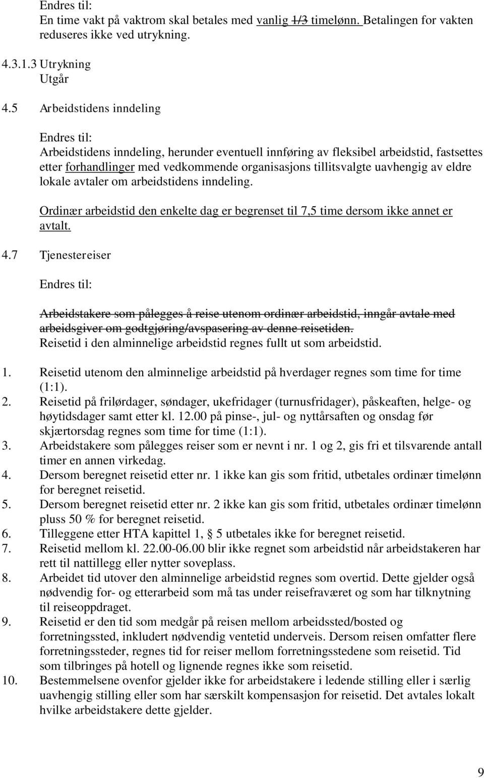 lokale avtaler om arbeidstidens inndeling. Ordinær arbeidstid den enkelte dag er begrenset til 7,5 time dersom ikke annet er avtalt. 4.