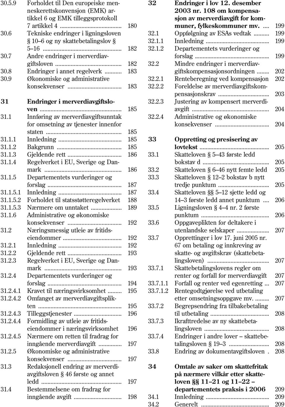 1 Oppfølgning av ESAs vedtak... 199 10 6 og ny skattebetalingslov 32.1.1 Innledning... 199 5 16... 182 32.1.2 Departementets vurderinger og 30.7 Andre endringer i merverdiav forslag... 199 giftsloven.