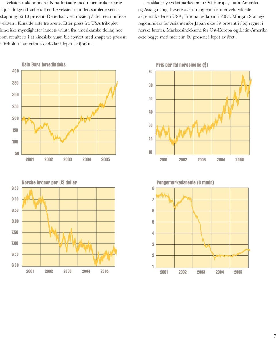 Etter press fra USA frikoplet kinesiske myndigheter landets valuta fra amerikanske dollar, noe som resulterte i at kinesiske yuan ble styrket med knapt tre prosent i forhold til amerikanske dollar i