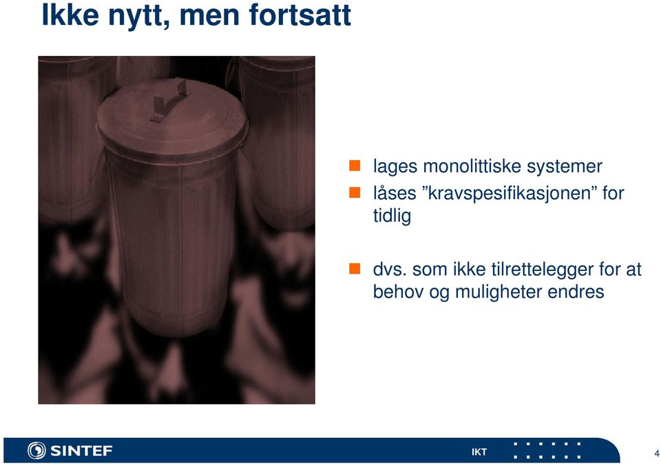 kravspesifikasjonen for tidlig dvs.