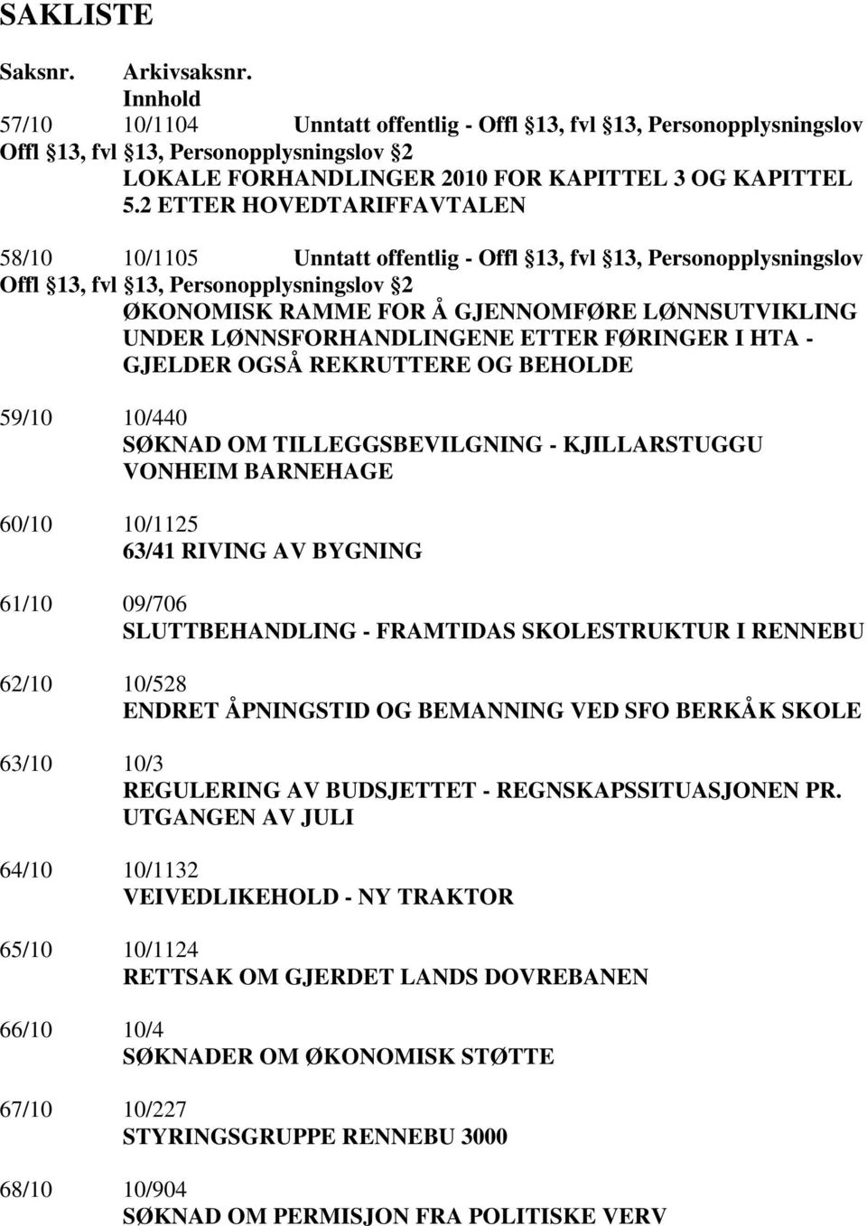 2 ETTER HOVEDTARIFFAVTALEN 58/10 10/1105 Unntatt offentlig - Offl 13, fvl 13, Personopplysningslov Offl 13, fvl 13, Personopplysningslov 2 ØKONOMISK RAMME FOR Å GJENNOMFØRE LØNNSUTVIKLING UNDER