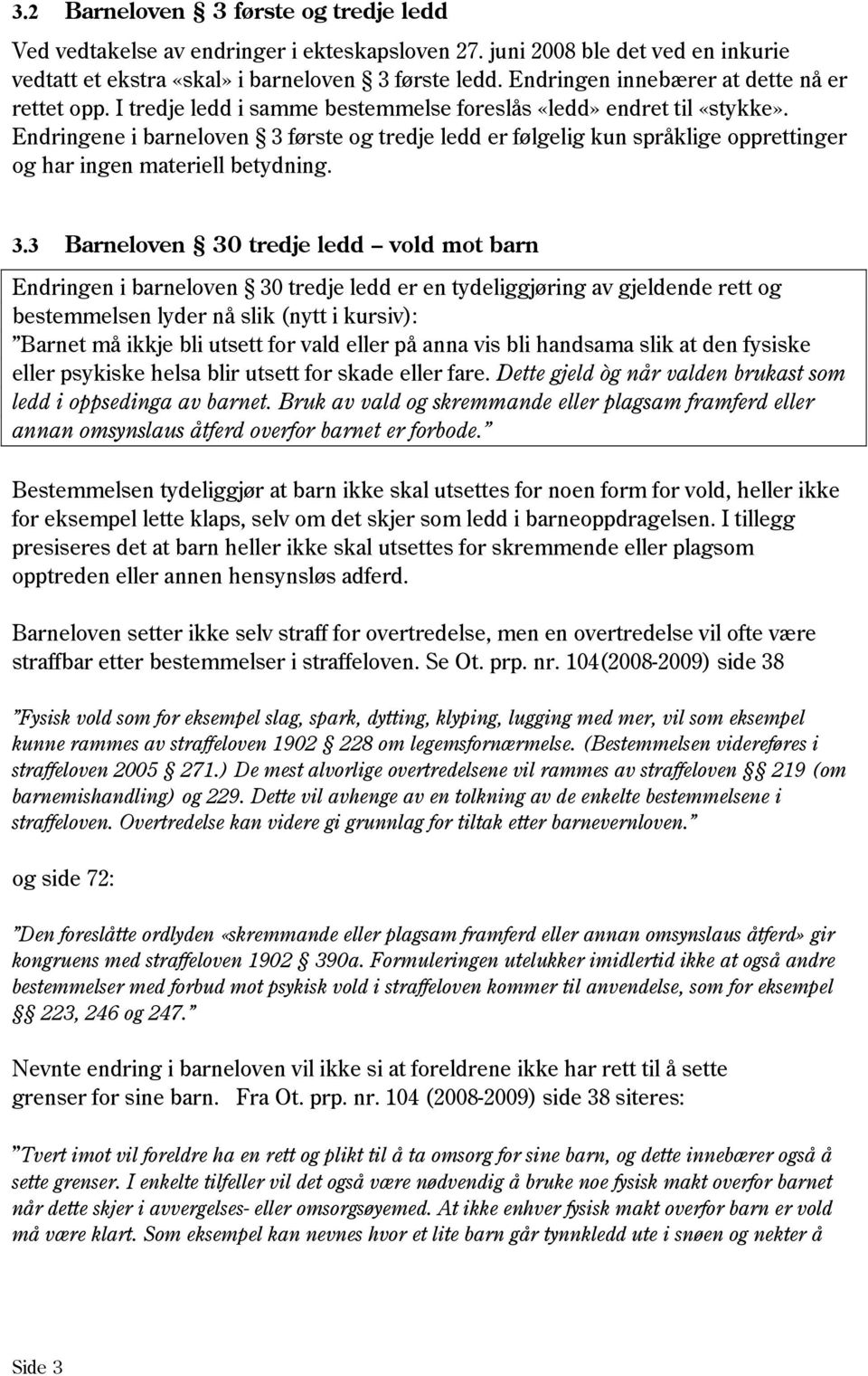 Endringene i barneloven 3 