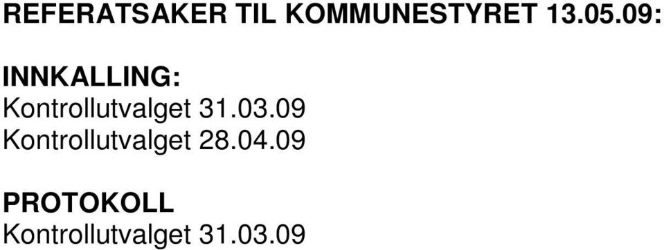 Kontrollutvalget 31.03.