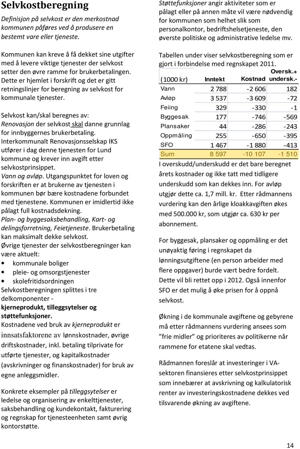 Dette er hjemlet i forskrift og det er gitt retningslinjer for beregning av selvkost for kommunale tjenester.