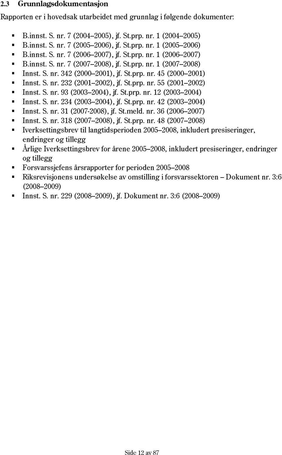 St.prp. nr. 55 (2001 2002) Innst. S. nr. 93 (2003 2004), jf. St.prp. nr. 12 (2003 2004) Innst. S. nr. 234 (2003 2004), jf. St.prp. nr. 42 (2003 2004) Innst. S. nr. 31 (2007-2008), jf. St.meld. nr. 36 (2006 2007) Innst.