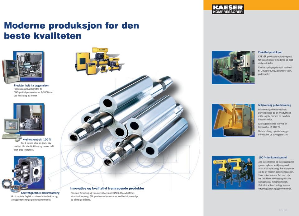 Presisjon helt fra begynnelsen Produksjonsnøyaktigheten til CNC-profilslipemaskiner er 1/1000 mm ved finsliping av rotorer.