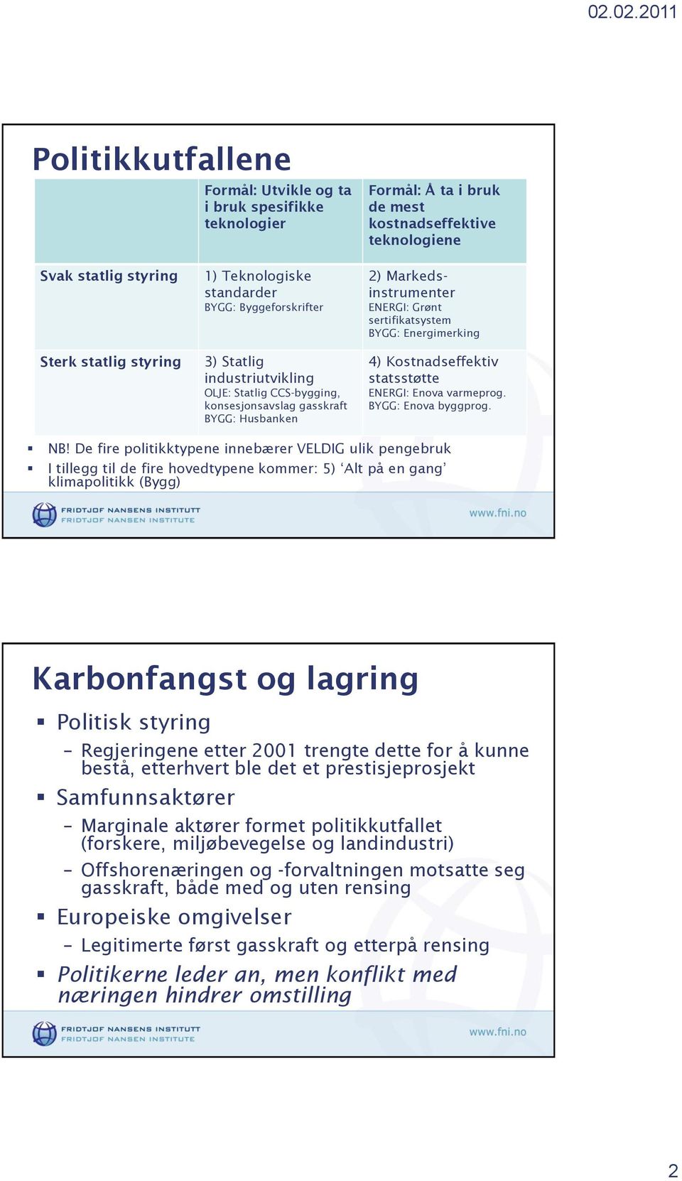 Kostnadseffektiv statsstøtte ENERGI: Enova varmeprog. BYGG: Enova byggprog. NB!