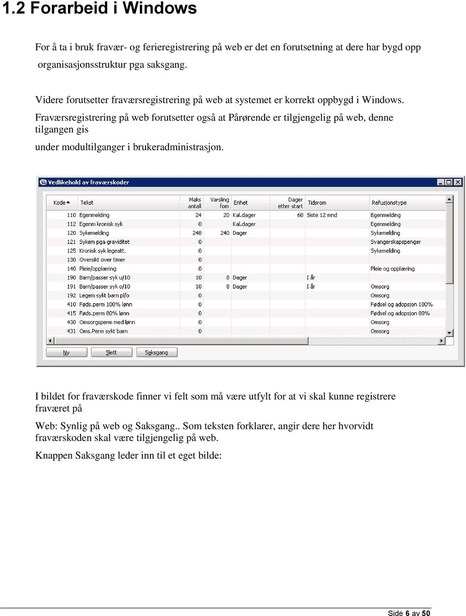 Fraværsregistrering på web forutsetter også at Pårørende er tilgjengelig på web, denne tilgangen gis under modultilganger i brukeradministrasjon.