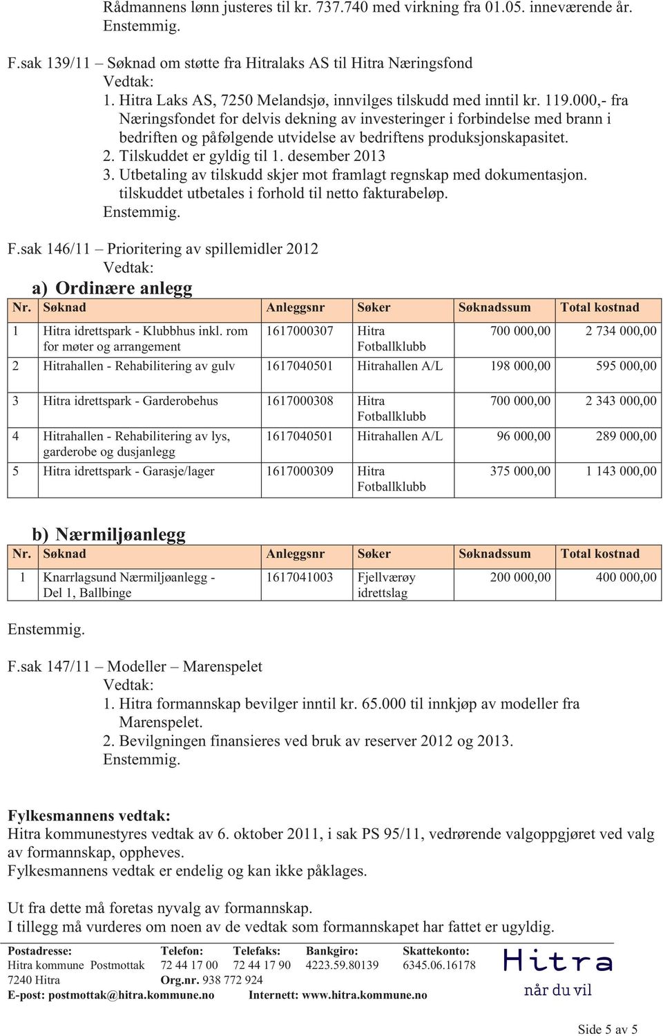 000,- fra Næringsfondet for delvis dekning av investeringer i forbindelse med brann i bedriften og påfølgende utvidelse av bedriftens produksjonskapasitet. 2. Tilskuddet er gyldig til 1.