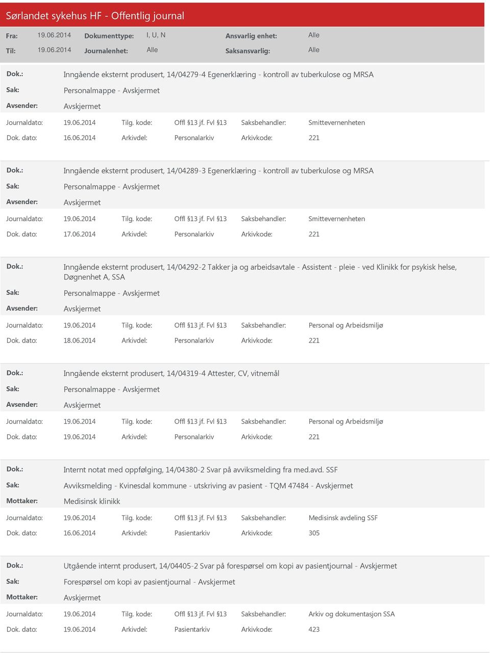 og arbeidsavtale - Assistent - pleie - ved Klinikk for psykisk helse, Døgnenhet A, SSA Personalmappe - Dok. dato: 18.06.