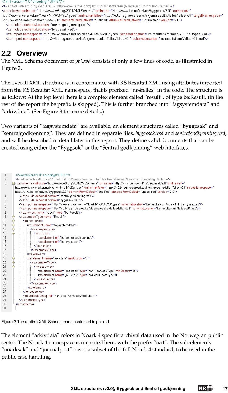 The structure is as follows: At the top level there is a complex element called result, of type be:result. (in the rest of the report the be prefix is skipped).