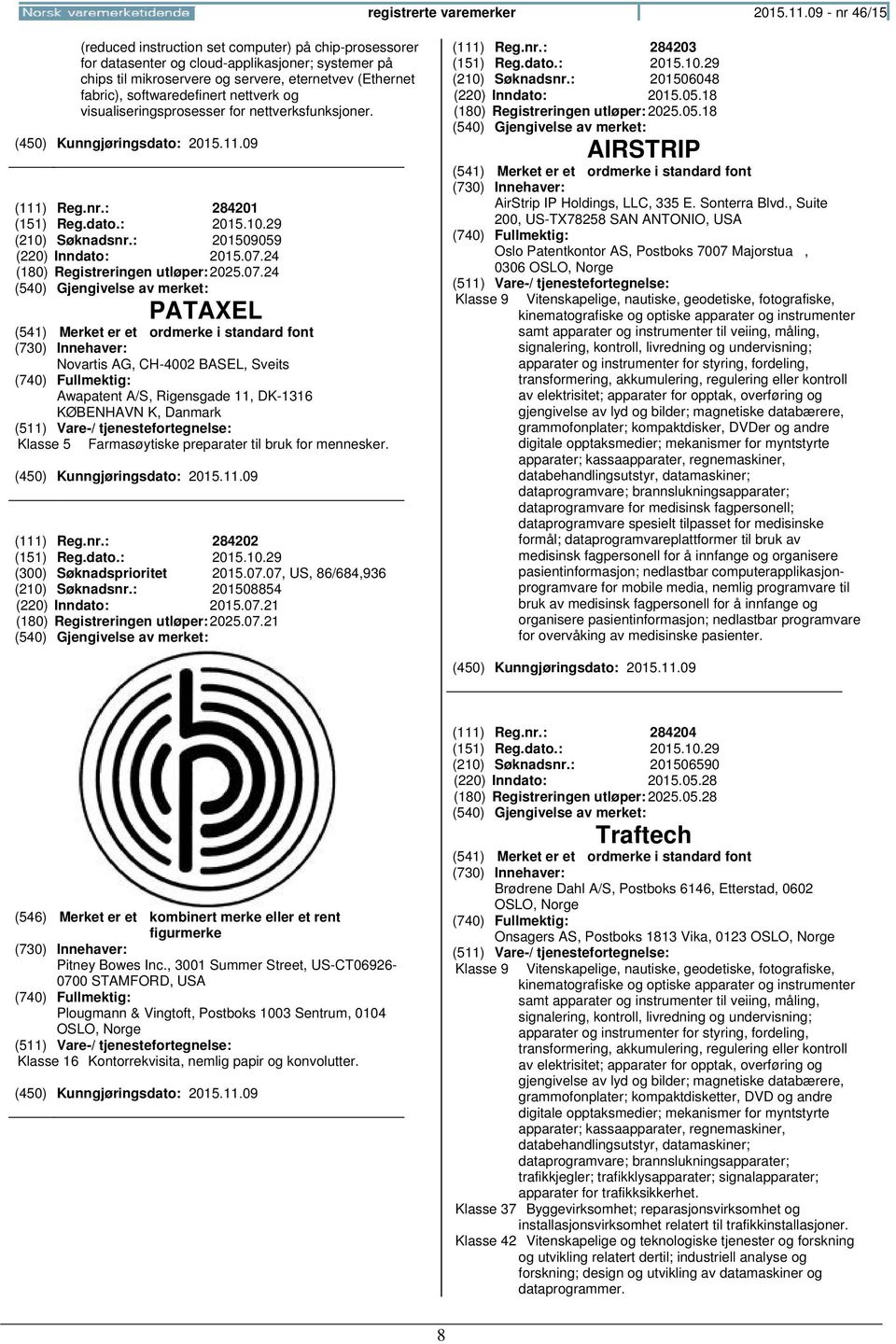 softwaredefinert nettverk og visualiseringsprosesser for nettverksfunksjoner. (111) Reg.nr.: 284201 (151) Reg.dato.: 2015.10.29 (210) Søknadsnr.: 201509059 (220) Inndato: 2015.07.