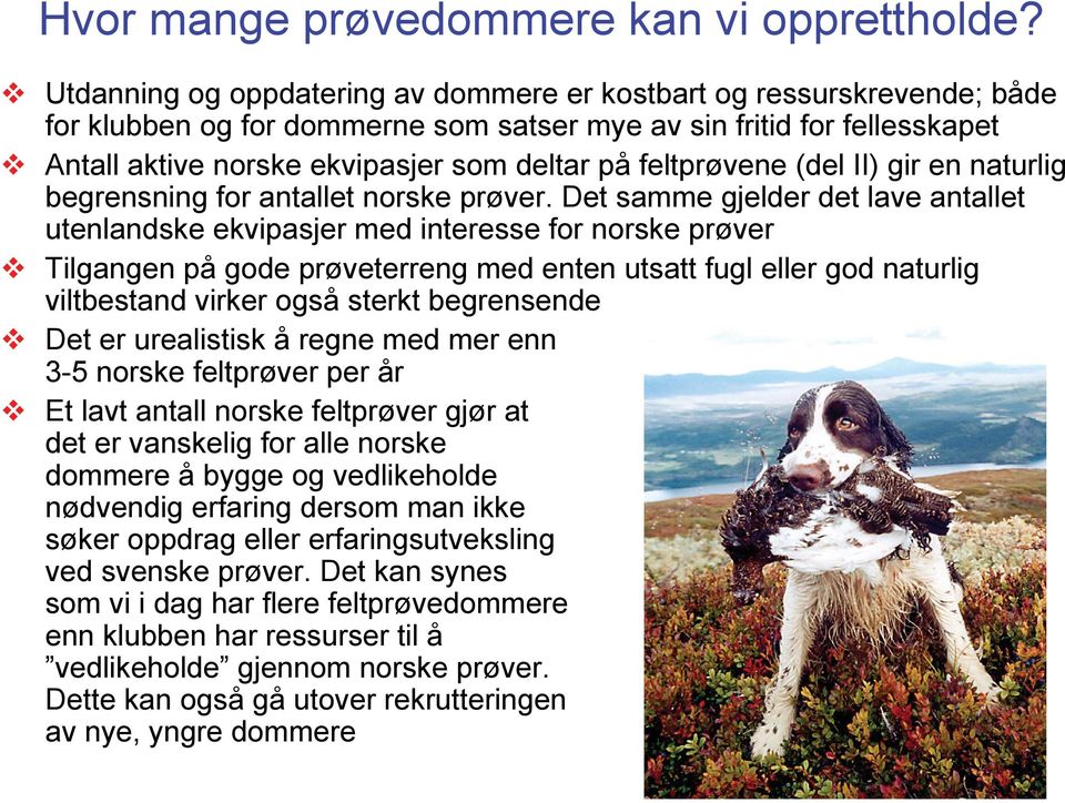 feltprøvene (del II) gir en naturlig begrensning for antallet norske prøver.