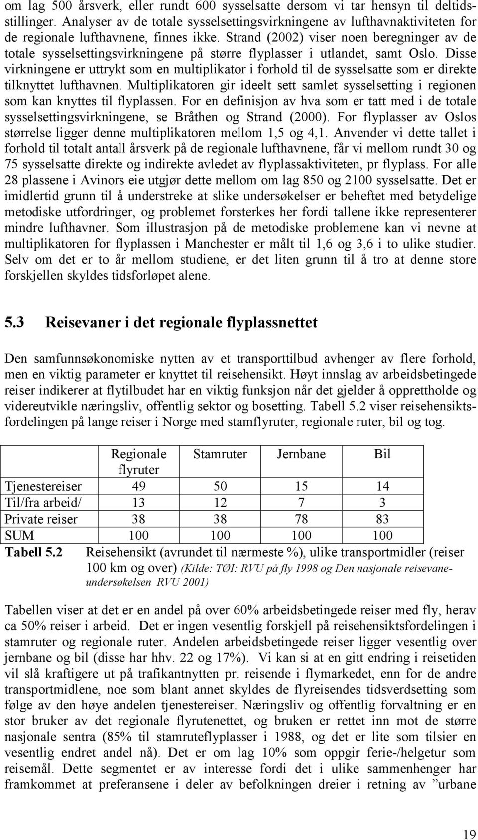 Strand (2002) viser noen beregninger av de totale sysselsettingsvirkningene på større flyplasser i utlandet, samt Oslo.